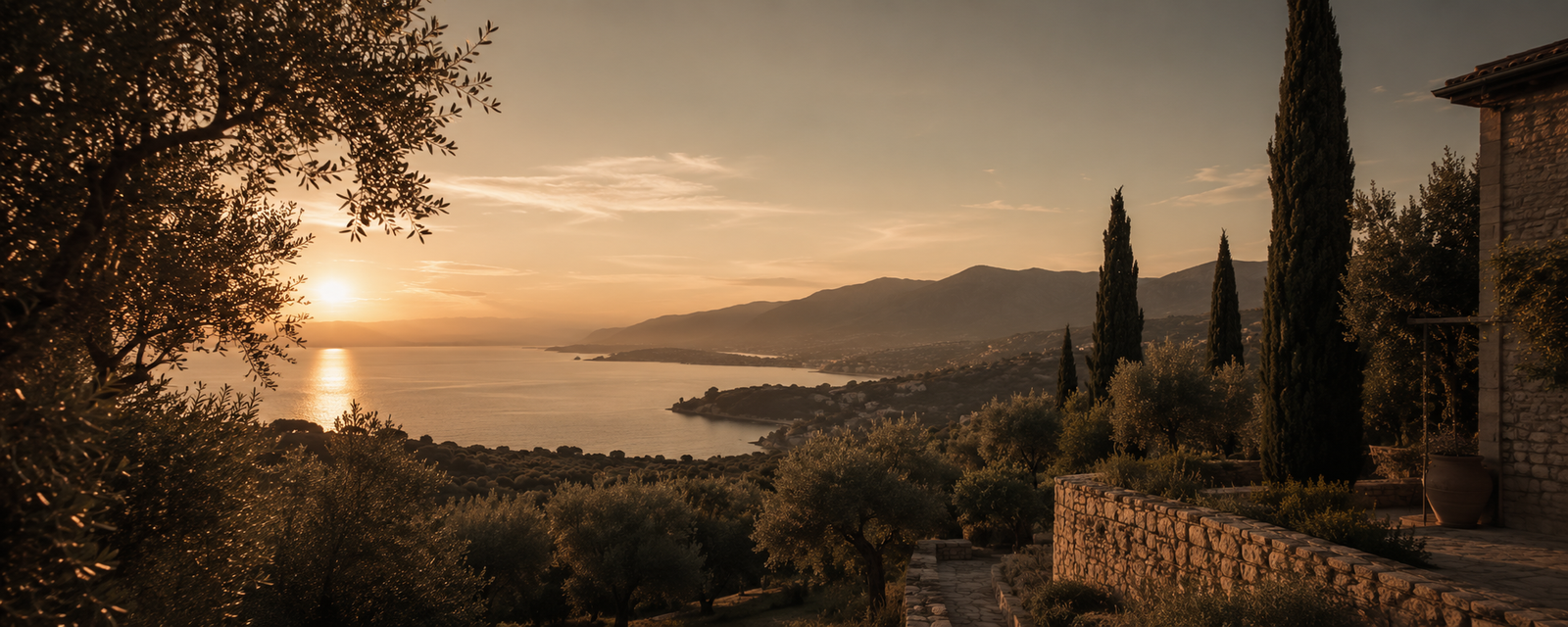 Mediterranean estate landscape